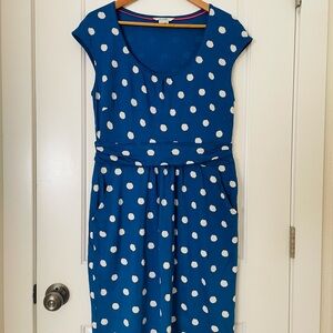Boden Blue and White Polka Dot Mini Dress